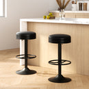 Artiss 2x Bar Stools Leather Padded Gas Lift Black-1