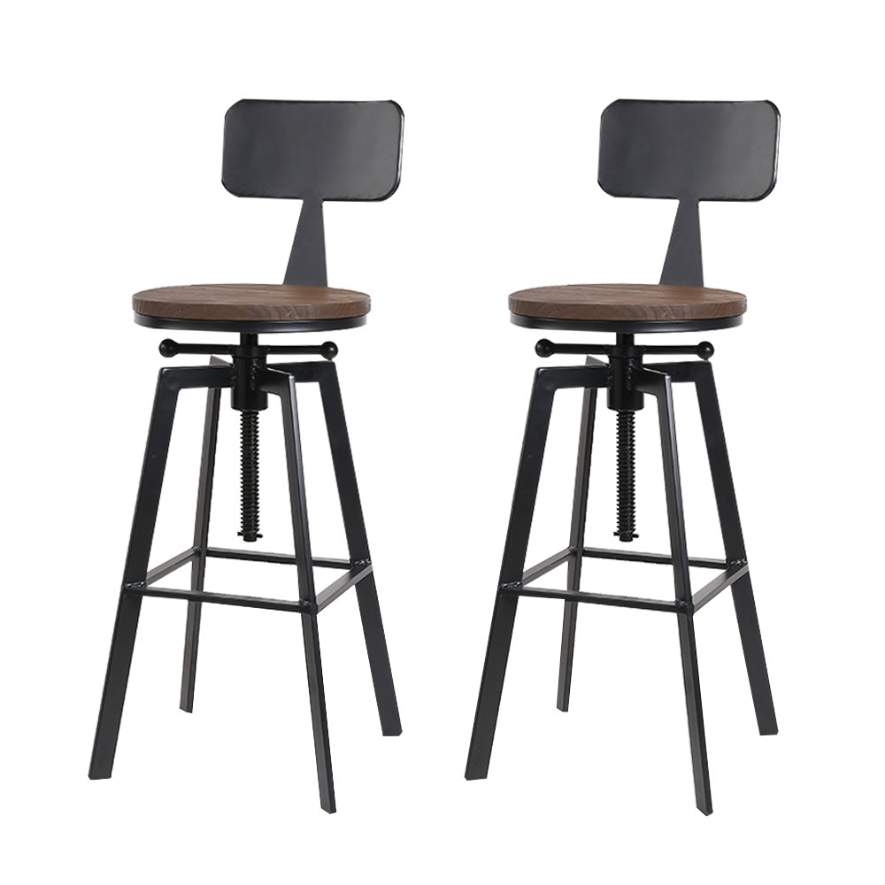 Artiss Bar Stools Kitchen Counter Chairs Vintage Metal Chairs x2