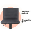 Artiss 4x Bar Stools Gas Lift Linen Fabric Black-12