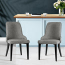 Artiss Dining Chairs Set of 2 Linen Fabric Grey-7