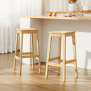 Artiss 2x Bar Stools Rubber Wood Stool Counter Chair Rattan Barstools Kitchen-13