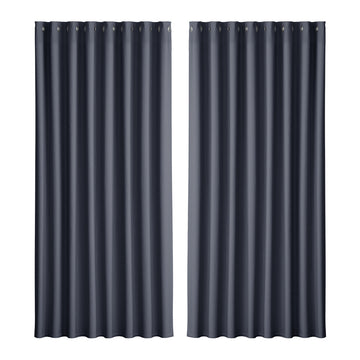 Artiss 2X Blockout Curtains Eyelet 300x230cm Charcoal