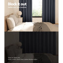 Artiss 2X Blockout Curtains Eyelet 300x230cm Charcoal-4