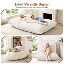 Artiss 3 in 1 Bean Bag Chair Cover (No Filler) Convertible Bean Bag for Adults, Corduroy Stuffed Animal Storage Bean Bag Cover Washable for Living Room Bedroom, Beige-7