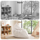 Artiss 3 in 1 Bean Bag Chair Cover (No Filler) Convertible Bean Bag for Adults, Corduroy Stuffed Animal Storage Bean Bag Cover Washable for Living Room Bedroom, Beige-10