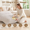Artiss Bean Bag Chair Cover (No Filler) Soft Corduroy Stuffed Animal Storage Bean Bag Cover for Adults, Washable Lazy Sofa Cover for Living Room Bedroom, Beige-6