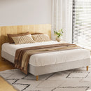 Artiss Bed Frame Double Size Beige ZORA-1