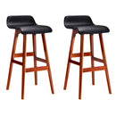 Artiss 2x Bar Stools Wooden Stool Black-2