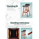 Artiss 2x Bar Stools Wooden Stool Black-7