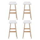 Artiss 4x Bar Stools Wooden Stool White-3