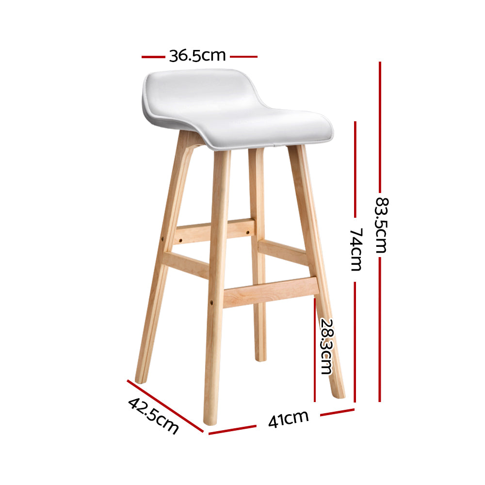 Artiss 4x Bar Stools Wooden Stool White - 0