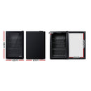 Devanti 70L Bar Fridge Glass Door w/Light Black-2