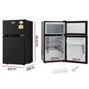 Devanti 80L Bar Fridge Mini Freezer Refrigerator Black-2
