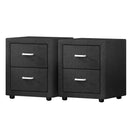 Artiss 2X Bedside Table 2 Drawers Fabric - CADEN Charcoal-7