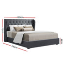 Artiss Bed Frame King Size Gas Lift Charcoal ISSA-3