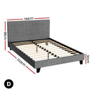 Artiss Neo Bed Frame Fabric - Grey Double-3