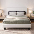 Artiss Neo Bed Frame PU Leather - White Double-1