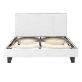Artiss Neo Bed Frame PU Leather - White Double - 0