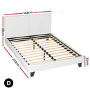 Artiss Neo Bed Frame PU Leather - White Double-3