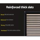 Artiss Bed Frame Double Size Base Mattress Platform Leather Wooden Black NEO-6