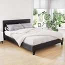 Artiss Bed Frame Double Size Base Mattress Platform Leather Wooden Black NEO-8