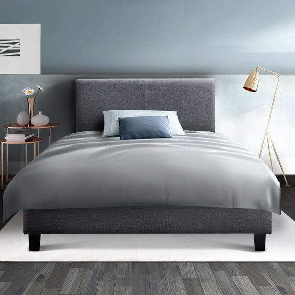 Artiss Neo Bed Frame Fabric - Grey King Single