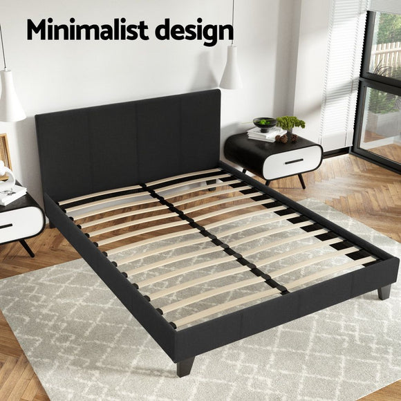 Artiss Neo Bed Frame Fabric - Charcoal Queen