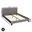 Artiss Neo Bed Frame Fabric - Grey Queen-3