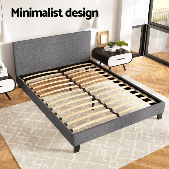 Artiss Neo Bed Frame Fabric - Grey Queen