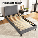 Artiss Neo Bed Frame Fabric - Grey Single-5