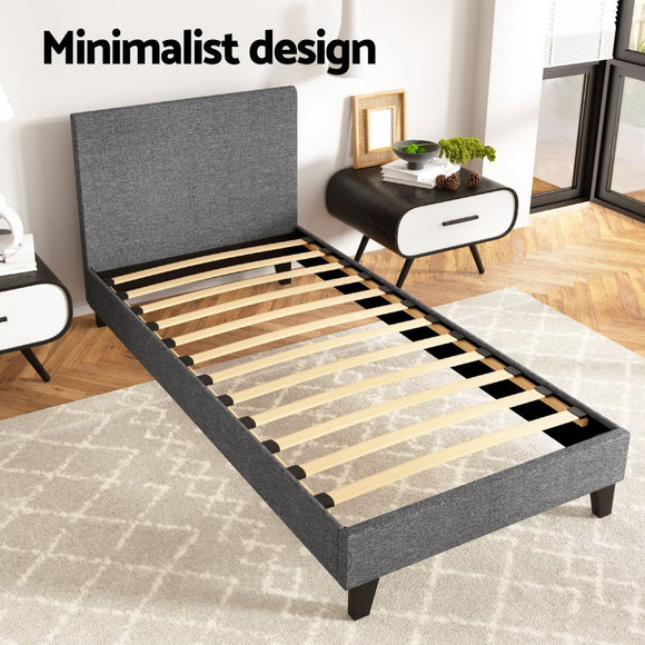 Artiss Neo Bed Frame Fabric - Grey Single