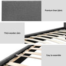 Artiss Neo Bed Frame Fabric - Grey Single-7