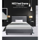 Artiss Neo Bed Frame Fabric - Grey Single-3