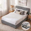 Artiss Nino Bed Frame Fabric - Grey Double-1