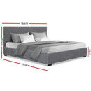 Artiss Nino Bed Frame Fabric - Grey Double-10