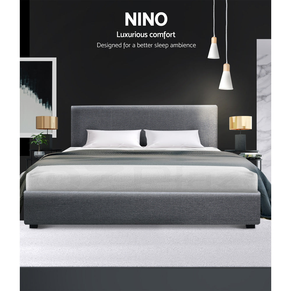 Artiss Nino Bed Frame Fabric - Grey Double