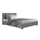 Artiss Nino Bed Frame Fabric - Grey King Single-2