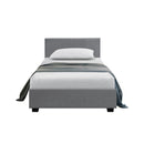 Artiss Nino Bed Frame Fabric - Grey King Single-4