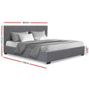 Artiss Bed Frame Queen Size Gas Lift Base -NINO Grey-10