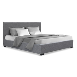 Artiss Bed Frame Queen Size Gas Lift Base -NINO Grey