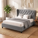 Artiss Pier Bed Frame Fabric - Grey Double-1
