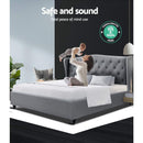 Artiss Pier Bed Frame Fabric - Grey Double-10