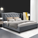 Artiss Pier Bed Frame Fabric - Grey Double-8