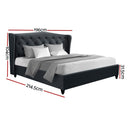 Artiss Pier Bed Frame Fabric - Charcoal King-3