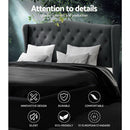 Artiss Pier Bed Frame Fabric - Charcoal King-4