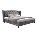 Artiss Pier Bed Frame Fabric - Grey King-1