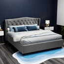 Artiss Pier Bed Frame Fabric - Grey King-2