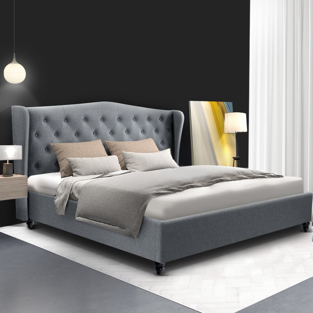 Artiss Pier Bed Frame Fabric - Grey King