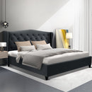 Artiss Pier Bed Frame Fabric - Charcoal Queen-8