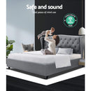 Artiss Pier Bed Frame Fabric - Grey Queen-10